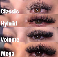 Extensions de volume de cils classiques faites à la main Extension de cils un par un Extension de cils très doux