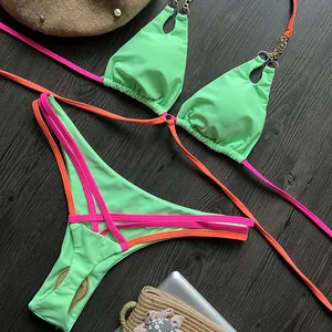 BS2213-Conjunto de Bikini a la moda para mujer, minibañador Sexy, ropa de playa, trajes de baño de verano