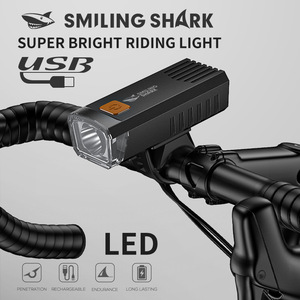 Luz delantera para bicicleta Smiling Shark, faro LED recargable por USB para ciclismo - Product Image 1
