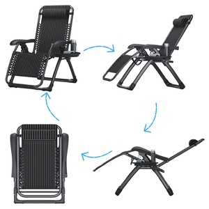 <span class=keywords><strong>Tumbona</strong></span> Reclinable Plegable Portátil de Lujo con Marco Metálico y Diseño de Rayas, Ajustable en Múltiples Posiciones, para Exteriores, <span class=keywords><strong>Gravedad</strong></span> Cero - Product Image 6