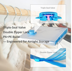 High Quality Vacuum <b>Storage</b> Space Savers Travel Bags Air-Compressed Packing <b>Clothes</b> Bag Set with Pump for Household Use - Product Image 4