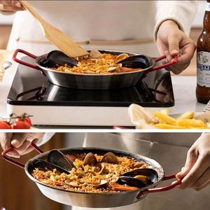 Stainless Steel Paella <b>Pan</b> Set High Quality Non-Stick Frying <b>Pan</b> Kitchen Use Seafood Pasta Cooking Induction Cooker - Product Image 3