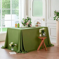 Nappe Verte Douce et Agréable au Toucher, Effet Lin, Idéale pour Mariages, Réunions et Décoration Intérieure