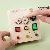Superventas Crystal: Juguete educativo cognitivo para niños con interruptor de banda de madera, luz LED y placa de circuito con brújula y funciones de actividad