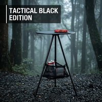 Meilleure Vente : Table de Camping Pliante Rond en Bois Rétro, Table de Bistro Portable à Trépied pour Terrasse, Jardin, Balcon