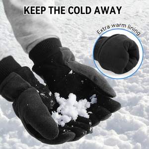 قفازات شتوية للرجال والنساء من OZERO-قفاز للطقس البارد مقاوم للرياح من الجلد 30 درجة f للقيادة والمشي لمسافات طويلة - Product Image 3