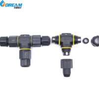 Conector en T M20 Impermeable con Certificación UL/CE/SAA, IP68, Cable a Cable, Bloqueo por Tornillo, Enchufe Impermeable de 2 Pines para Cableado Exterior