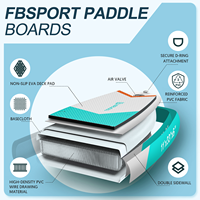 Planche de paddle gonflable de pêche haute stabilité avec porte-cannes pour pêcheurs sur les lacs, les rivières et les eaux côtières