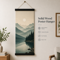 Bingkai Gantung Poster Kayu Hitam Matte Profil 1.8*0.7cm untuk Pajangan Seni Dinding Cetakan Panjang Kustom Produsen