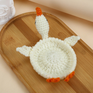 Posavasos de Té Tejidos Creativos y Divertidos, Posavasos con Forma de Pollo, Pato y Gato de Dibujos Animados, Hechos a Mano con Ganchillo, Venta al por Mayor - Product Image 4