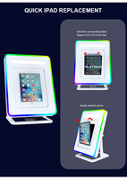 Cabina de Fotos Selfie de Escritorio con Marco Metálico, Luz RGB Ajustable, Compatible con iPad de 10.2/10.5/10.9/11 Pulgadas, Precio al por Mayor