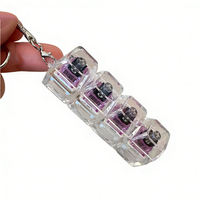 Pendentif porte-clés en plastique à 4 boutons, clavier mécanique LED, Fidget Clicker, vente en gros d'usine