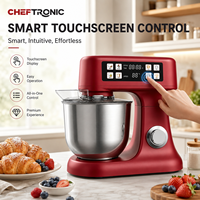 Robot pâtissier Cheftronic 6,0 L avec bol en acier inoxydable, écran tactile, balance intégrée, fonction de fermentation, électrique, pour la maison, pour pétrir la pâte