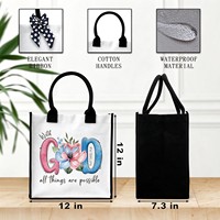 Sac fourre-tout pour femmes chrétiennes - Sac de voyage en toile avec verset biblique 'Avec Dieu, tout est possible' - Cadeau pour amies, collègues