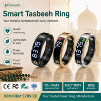 Anillo Inteligente Itasbeeh para Fitness, Contador de Tasbeeh, Alarma de Azan, Análisis de Salud con IA, Acero Inoxidable, IP67, Anillo Zikr