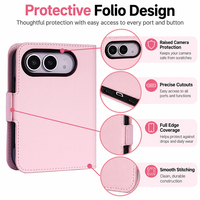 Nouvel Étui Portefeuille en Cuir Premium avec Emplacements pour Cartes et Dragonne pour iPhone Duo Ultra Fold, Antichoc et Magnétique
