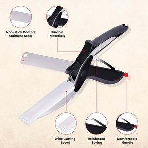 Multifunction 2 in 1 Smart Knife and Cutting Board <b>Chopper</b> <b>Vegetable</b> Stainless Steel Cutting Board Scissors - Product Image 3