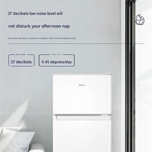 Mini <span class=keywords><strong>réfrigérateur</strong></span> à double porte 123L avec faible niveau sonore, purification or noir, efficacité énergétique électrique, autonome pour utilisation hôtelière - Product Image 6