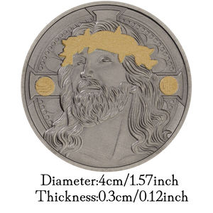 Moneda de Jesús, corona de espinas, recuerdos y regalos chapados en bronce, decoraciones <span class=keywords><strong>para</strong></span> el hogar, moneda conmemorativa cristiana, monedas de oración - Product Image 3