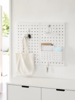Organisateur de bureau modulaire en métal perforé pour espace de travail, en acier laminé à froid robuste, support mural magnétique pour rangement et présentation