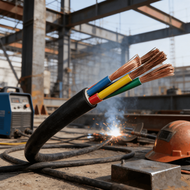 Construction Use 12V Low Voltage Welding Cable 1-core Class 6 Copper Wire Rubber Insulated 10-630mm 25A Electric Welding Cable