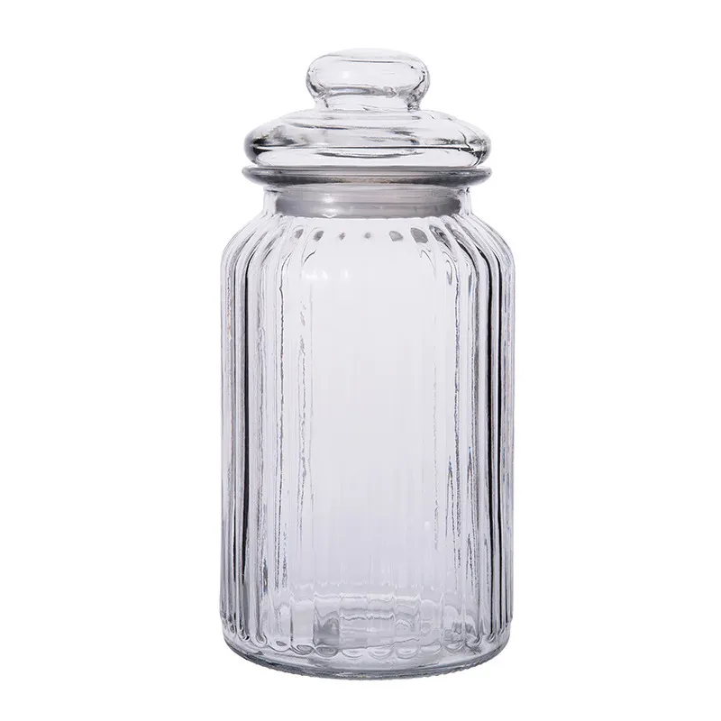 Glass sealed food storage tank Storage Container Household Kitchen Supplies Glass Perfume Storage Jar with Glass Lid Camping