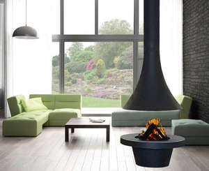 Cheminée suspendue au plafond en <span class=keywords><strong>bois</strong></span> Offre Spéciale Chauffage intérieur Poêle à <span class=keywords><strong>bois</strong></span> pour la maison avec verre rond - Product Image 5