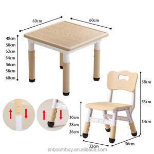 Mesa <span class=keywords><strong>de</strong></span> Arte y Manualidades para Niños, Ajustable en Altura, <span class=keywords><strong>de</strong></span> Plástico, con Silla Cuadrada para Niños Pequeños, para Hogar, Oficina, Escuela, Dormitorio, Uso Interior/Exterior - Product Image 1