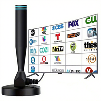 Antena de TV Digital de Alta Ganancia Mejorada para Interiores y Exteriores, Receptor Satelital para Canales Gratuitos con Caja de Empaque