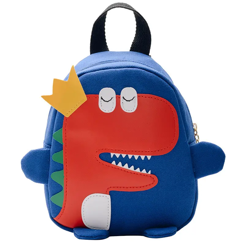 Wholesale fashion kindergarten children backpack mini canvas dinosaur school bag for kids