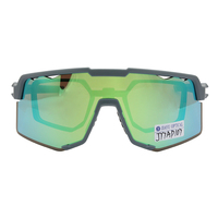Lentille miroir verte insérée à bord optique CE avec bords laser demi-cadre charnières à pression lunettes de soleil de sport une pièce