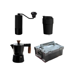 Italian <b>Coffee</b> <b>Maker</b> Moka Pot Black Durable Outdoor Use <b>Coffee</b> Set - Product Image 2