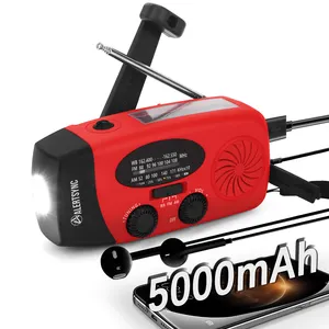 Portable Mini Hand Crank Radio 2000mAh to 5000mAh Power Bank USB Feature SOS Flashlight Survive Waterproof Emerncy Kit