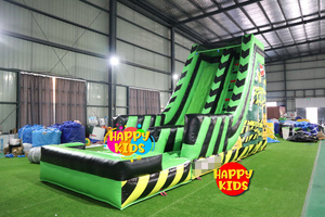 Inflatable màu xanh lá cây trượt nước sử dụng Inflatable cá heo trượt nước cho cuộc phiêu lưu công viên cá mập plam cây trượt nước - Product Image 3
