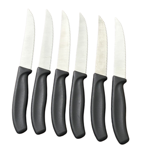 Lot économique de couteaux à steak dentelés en acier inoxydable avec manche en plastique multicolore pour la maison, les fêtes et les restaurants - Product Image 3