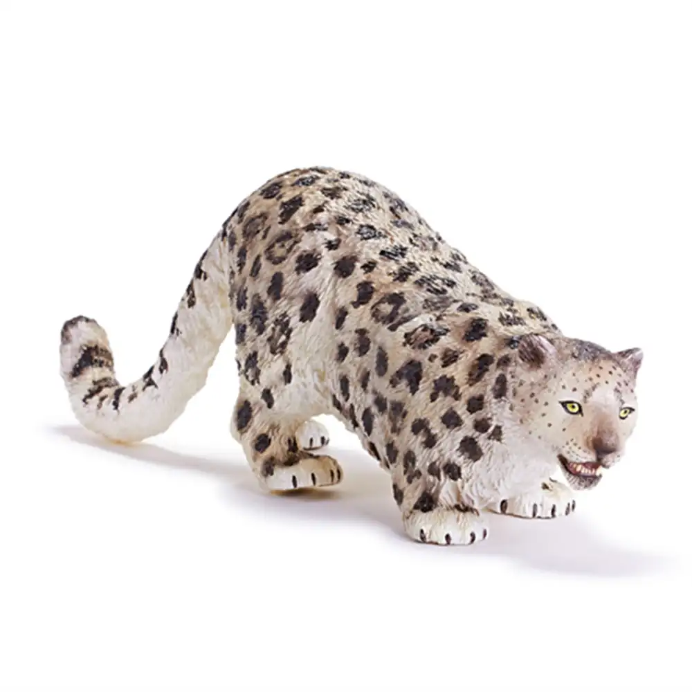 BPA Free Plastic Wild Animal Male Panthera Family Realistic Model Snow Leopard Panthera Uncia Zoo Figure
