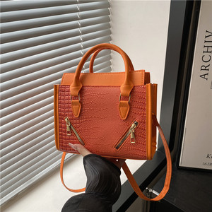 Sac à main motif crocodile européen et américain 2026, nouvelle collection, color-block tendance, grande capacité, porté épaule ou croisé, avec <span class=keywords><strong>fermeture</strong></span> <span class=keywords><strong>éclair</strong></span> - Product Image 3