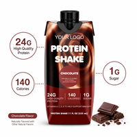 Shake protéiné prêt à boire au chocolat, 24 g de protéines, faible teneur en sucre, complément nutritionnel sportif naturel, récupération musculaire pour adultes, OEM