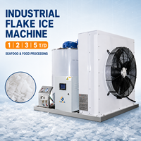 Machine à glace en flocons industrielle 1T 2T 3T 5T la plus vendue, machine à glace en flocons commerciale pour la transformation des fruits de mer et des aliments