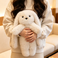 Peluche Lapin à Longues Oreilles en Fausse Fourrure, Jouet en Peluche Souple Grande Taille pour Décoration Intérieure et Cadeau de Mariage