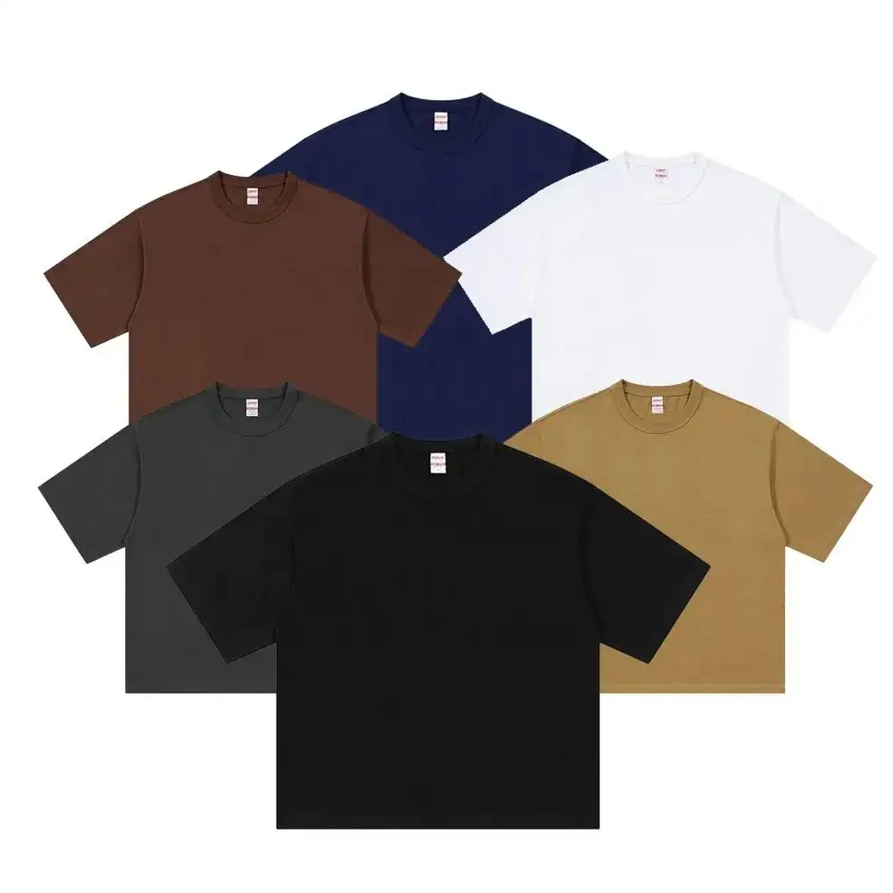 Camiseta cuadrada holgada de algodón grueso de alta calidad con logotipo personalizado, camiseta grande para hombre