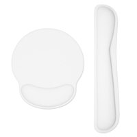 Ensemble repose-poignets ergonomique et tapis de souris en gel blanc solide, base en mousse à mémoire de forme et caoutchouc, motif dessin animé, couleur personnalisable, en stock