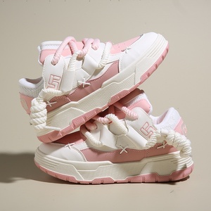 Baskets Montantes <span class=keywords><strong>Femme</strong></span> 2025 Blanches "Bread Shoes" à Lacets Toutes Saisons Plateforme Décontractées pour Printemps Automne - Product Image 3
