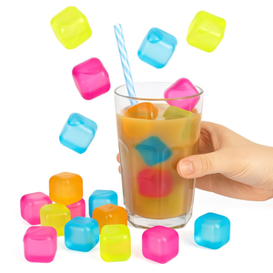 Cubes de glace réutilisables en plastique de forme carrée, sans BPA, de qualité alimentaire, colorés, accessoires de bar très vendus - Product Image 3