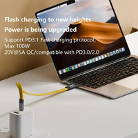 USB3.2 20Gbps Tipo C a Tipo C Cable DE DATOS plano ThunderBolt 3 PD100W 5A Cable de USB-C para iPhone 15 Pro MacBook Pro Samsung Xiaomi