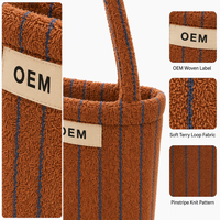 Sac fourre-tout de luxe personnalisé en tissu éponge pour femme, rayé, à bandoulière, pour la plage, les voyages, la natation, l'été, vente en gros