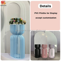Décoration d'événement pour fête de naissance, socle rond en métal de haute qualité pour gâteau, socle en acrylique blanc ondulé pour mariage