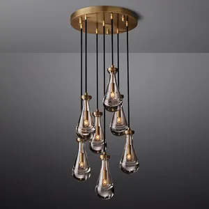 Новая модель 18-дюймовая Подвесная лампа с каплями дождя, светодиодная декоративная роскошная хрустальная люстра, Современная реставрация освещения