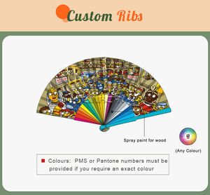 Sciarpa da regalo Business in legno pieghevole di alta qualità con ventaglio personalizzato e segno da parete per promozioni - Product Image 4