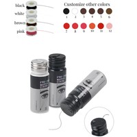 Pmu fournitures Logo privé 30m noir blanc maquillage Permanent sourcil marqueur fil pré-encré Microblading sourcil cartographie chaîne